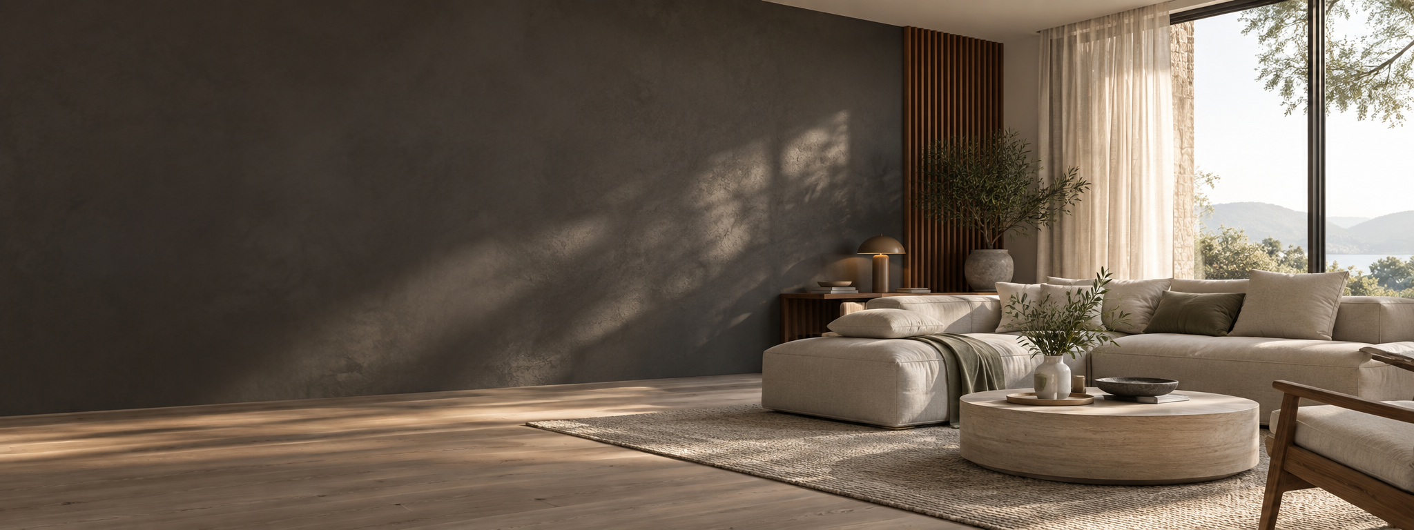 A calm living space with natural light.